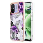 For Xiaomi Redmi 12C/11A 4G Global Electroplating IMD TPU Phone Case(Purple Flower) - 1