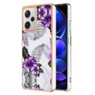 For Xiaomi Redmi Note 12 Pro+ 5G Global Electroplating IMD TPU Phone Case(Purple Flower) - 1