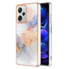 For Xiaomi Redmi Note 12 Pro+ 5G Global Electroplating IMD TPU Phone Case(White Marble) - 1