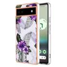 For Google Pixel 6a Electroplating IMD TPU Phone Case(Purple Flower) - 1