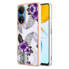 For Honor X7 Electroplating IMD TPU Phone Case(Purple Flower) - 1