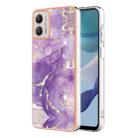 For Motorola Moto G53 Electroplating Marble Dual-side IMD Phone Case(Purple 002) - 1