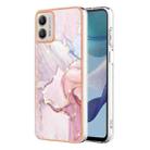 For Motorola Moto G53 Electroplating Marble Dual-side IMD Phone Case(Rose Gold 005) - 1