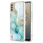 For Nokia C31 Electroplating Marble Dual-side IMD Phone Case(Green 003) - 1