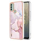 For Nokia C31 Electroplating Marble Dual-side IMD Phone Case(Rose Gold 005) - 1