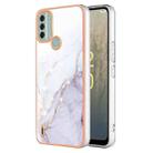 For Nokia C31 Electroplating Marble Dual-side IMD Phone Case(White 006) - 1