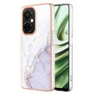 For OnePlus Nord CE 3 5G Electroplating Marble Dual-side IMD Phone Case(White 006) - 1