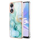 For OPPO A78/A58 Electroplating Marble Dual-side IMD Phone Case(Green 003) - 1