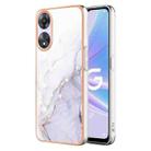 For OPPO A78/A58 Electroplating Marble Dual-side IMD Phone Case(White 006) - 1