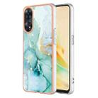 For OPPO Reno8 T 4G Electroplating Marble Dual-side IMD Phone Case(Green 003) - 1