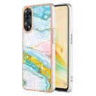 For OPPO Reno8 T 4G Electroplating Marble Dual-side IMD Phone Case(Green 004) - 1