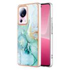 For Xiaomi 13 Lite 5G Electroplating Marble Dual-side IMD Phone Case(Green 003) - 1