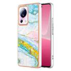 For Xiaomi 13 Lite 5G Electroplating Marble Dual-side IMD Phone Case(Green 004) - 1