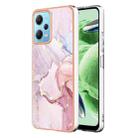 Electroplating Marble Dual-side IMD Phone Case For Xiaomi Redmi Note 12 5G Global/Note 12 5G China/Poco X5 5G(Rose Gold 005) - 1