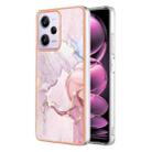 Electroplating Marble Dual-side IMD Phone Case For Xiaomi Redmi Note 12 Pro 5G Global/Note 12 Pro 5G China/Poco X5 Pro 5G/Note 12 Pro Speed(Rose Gold 005) - 1