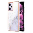 Electroplating Marble Dual-side IMD Phone Case For Xiaomi Redmi Note 12 Pro 5G Global/Note 12 Pro 5G China/Poco X5 Pro 5G/Note 12 Pro Speed(White 006) - 1