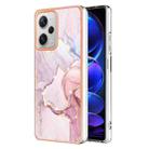 For Xiaomi Redmi Note 12 Pro+ 5G Global Electroplating Marble Dual-side IMD Phone Case(Rose Gold 005) - 1