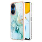 For Honor X7 Electroplating Marble Dual-side IMD Phone Case(Green 003) - 1