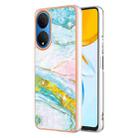 For Honor X7 Electroplating Marble Dual-side IMD Phone Case(Green 004) - 1