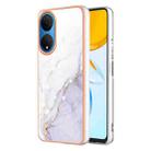 For Honor X7 Electroplating Marble Dual-side IMD Phone Case(White 006) - 1