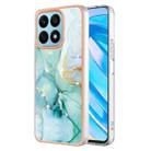 For Honor X8a Electroplating Marble Dual-side IMD Phone Case(Green 003) - 1