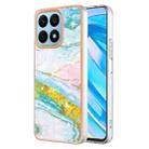 For Honor X8a Electroplating Marble Dual-side IMD Phone Case(Green 004) - 1
