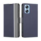 For Blackview A52 Twill Texture Side Buckle Leather Phone Case(Blue) - 1