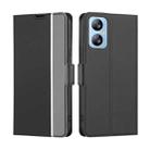 For Blackview A52 Twill Texture Side Buckle Leather Phone Case(Black) - 1