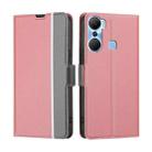 For Infinix Hot 12 Pro Twill Texture Side Buckle Leather Phone Case(Pink) - 1