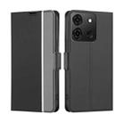 For Infinix Smart 7 Twill Texture Side Buckle Leather Phone Case(Black) - 1