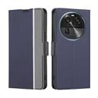 For OPPO Find X6 5G Twill Texture Side Buckle Leather Phone Case(Blue) - 1