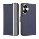 For Realme C55 4G Twill Texture Side Buckle Leather Phone Case(Blue) - 1