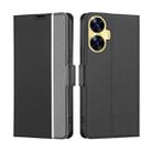 For Realme C55 4G Twill Texture Side Buckle Leather Phone Case(Black) - 1