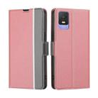 For TCL 403 Twill Texture Side Buckle Leather Phone Case(Pink) - 1