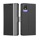 For TCL 403 Twill Texture Side Buckle Leather Phone Case(Black) - 1