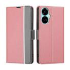 For Tecno Camon 19 / 19 Pro Twill Texture Side Buckle Leather Phone Case(Pink) - 1