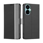 For Tecno Camon 19 / 19 Pro Twill Texture Side Buckle Leather Phone Case(Black) - 1