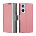 For Tecno Pop 6 Pro Twill Texture Side Buckle Leather Phone Case(Pink) - 1