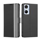 For Tecno Pop 6 Pro Twill Texture Side Buckle Leather Phone Case(Black) - 1