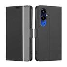 For Tecno Pova 4 Pro Twill Texture Side Buckle Leather Phone Case(Black) - 1