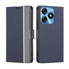 For Tecno Spark 10 4G Twill Texture Side Buckle Leather Phone Case(Blue) - 1