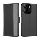 For Tecno Spark GO 2023 Twill Texture Side Buckle Leather Phone Case(Black) - 1