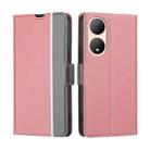 For vivo Y100 5G Twill Texture Side Buckle Leather Phone Case(Pink) - 1