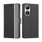 For vivo Y100 5G Twill Texture Side Buckle Leather Phone Case(Black) - 1