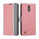 For ZTE Blade A32 Twill Texture Side Buckle Leather Phone Case(Pink) - 1