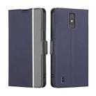 For ZTE Blade A32 Twill Texture Side Buckle Leather Phone Case(Blue) - 1
