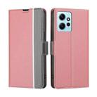 For Xiaomi Redmi Note 12 4G Global Twill Texture Side Buckle Leather Phone Case(Pink) - 1