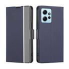 For Xiaomi Redmi Note 12 4G Global Twill Texture Side Buckle Leather Phone Case(Blue) - 1