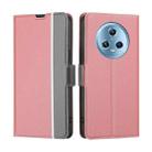 For Honor Magic5 Twill Texture Side Buckle Leather Phone Case(Pink) - 1