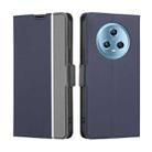 For Honor Magic5 Twill Texture Side Buckle Leather Phone Case(Blue) - 1